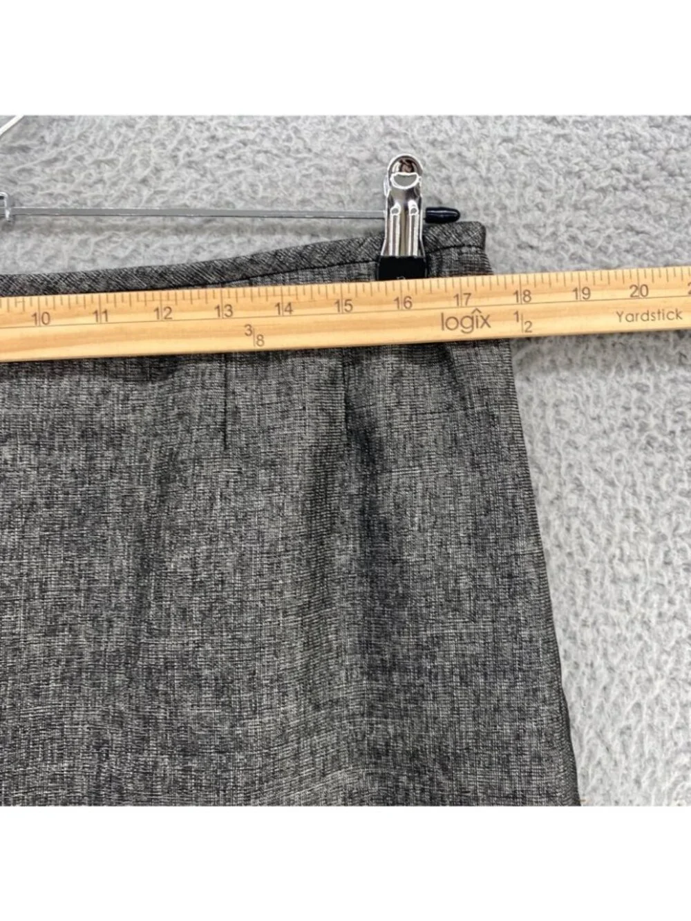 Le Suit Skirt Womens 12 Gray Silver Pencil Straight Knee Length Office Career